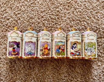 Seltene Vintage-Gewürzdosen aus Porzellan von Lenox (Disney) aus dem Jahr 1995 – Winnie Puuh, Schneewittchen, Mickey Mouse & mehr – Sie wählen