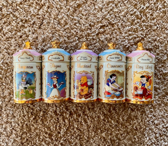 Rare Vintage (1995) Lenox Disney Porcelain Spice Jars Set | Daisy