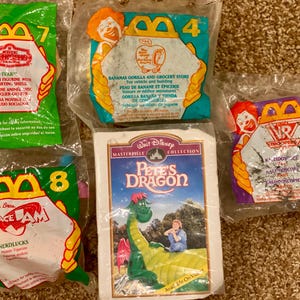 Vintage (1990s) McDonald&#39;s Happy Meal Toy Variety | Pete&#39;s Dragon, Space Jam, Richard Scarry & More | You Choose [Sealed]