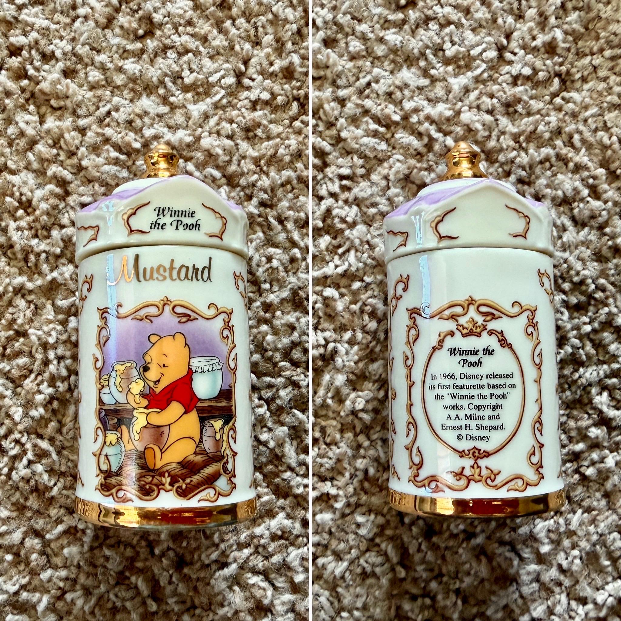 Rare Vintage 1995 Lenox Disney Porcelain Spice Jars - Pooh, Snow