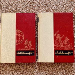 Vintage (1954) &quot;Childcraft&quot; Volumes 8 & 15 Hardcover Bücher 2er Set | How-To-Buch für Kinder Basteln und Lernen Vintage Bücher [Gebraucht]