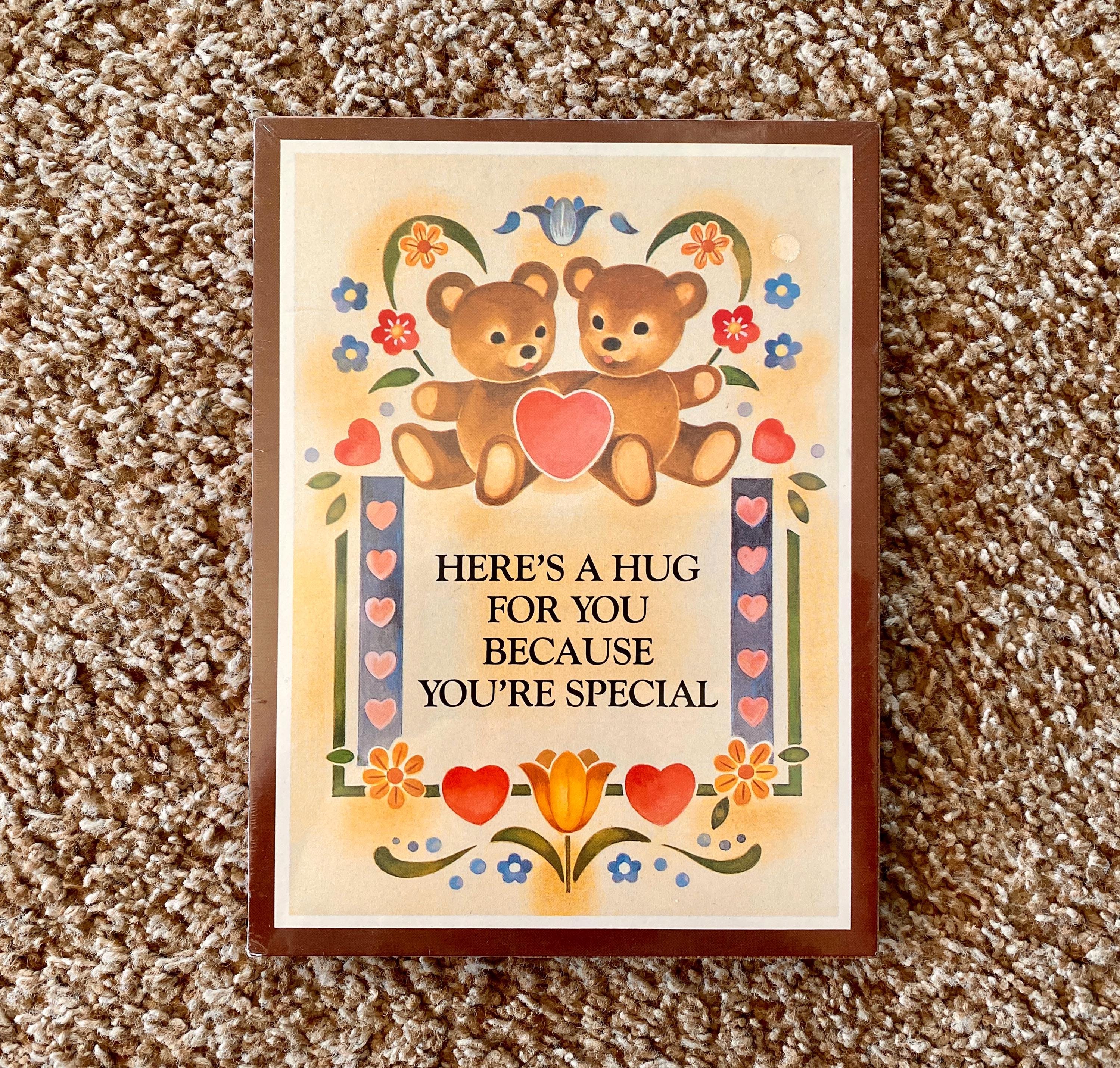 ヴィンテージ 1986 テディベア アートフレーム：手描きのクマの装飾