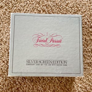 Vintage (1981) &quot;Trivial Pursuit Silver Screen Edition&quot; Card Set for Master Trivia Game | Family Game Night / Party Games [Pre-Owned]
