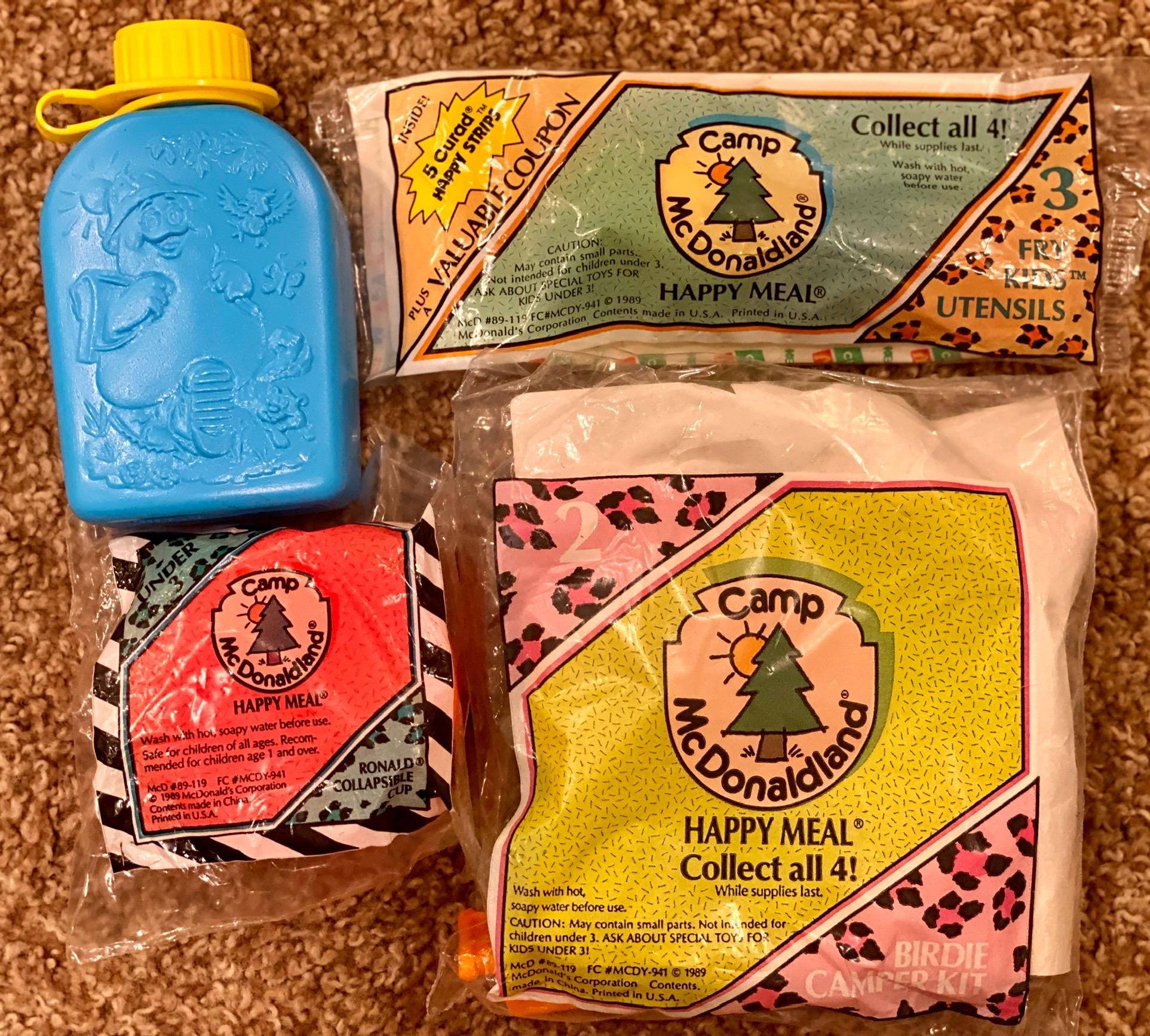 1980s 未開封、開封済１６個セット ほぼ80年代のドナルドグッズいろいろ Rare Set (1989) Camp Mcdonaldland Vintage Mcdonald's Happy Meal