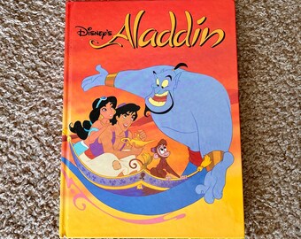 Vintage 1992 Disney's Aladdin Hardcover Book