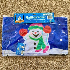 Vintage (1996) Christmas Snowman &quot;Let It Snow&quot; Mailbox Cover | Fits Standard Mailbox 18&quot;x22&quot; [New in Package]