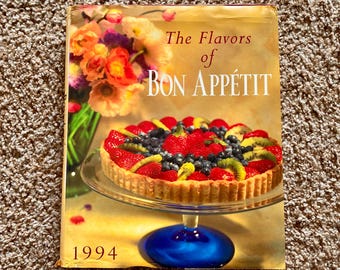Vintage (1994) The Flavors of Bon Appetit Hardcover Cookbook | Vintage 90s Recipe Book [Pre-Owned]