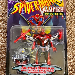 Rare 1996 Air-Attack Spider-Man Action Figure: Vampire Wars Collection [Sealed]