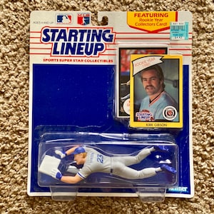 Vintage (1988) Kirk Gibson Los Angeles Dodgers Starting Lineup Action Figure Featuring &#39;80 Rookie Card  | Official MLB | LA Dodgers [Sealed]