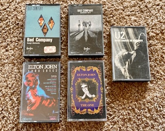 Vintage Rock Cassette Tapes: Bad Company, Elton John, U2 (Pre-Owned)