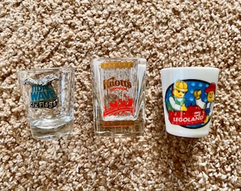 Vintage (1990s) Theme Park Souvenir Shot Glasses | Six Flags, Knott&#39;s Berry Farm & Legoland | You Choose [Pre-Owned]