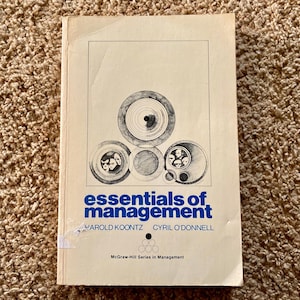 Vintage (1974) &quot;Essentials of Management&quot; Soft Cover Book | Vintage Management Book [Pre-Owned]