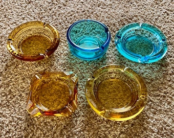 Vintage (1950s/1960s) Midcentury Glass Ashtray Variety | Retro Ashtrays / Trinket Dish | You Choose [Pre-Owned]