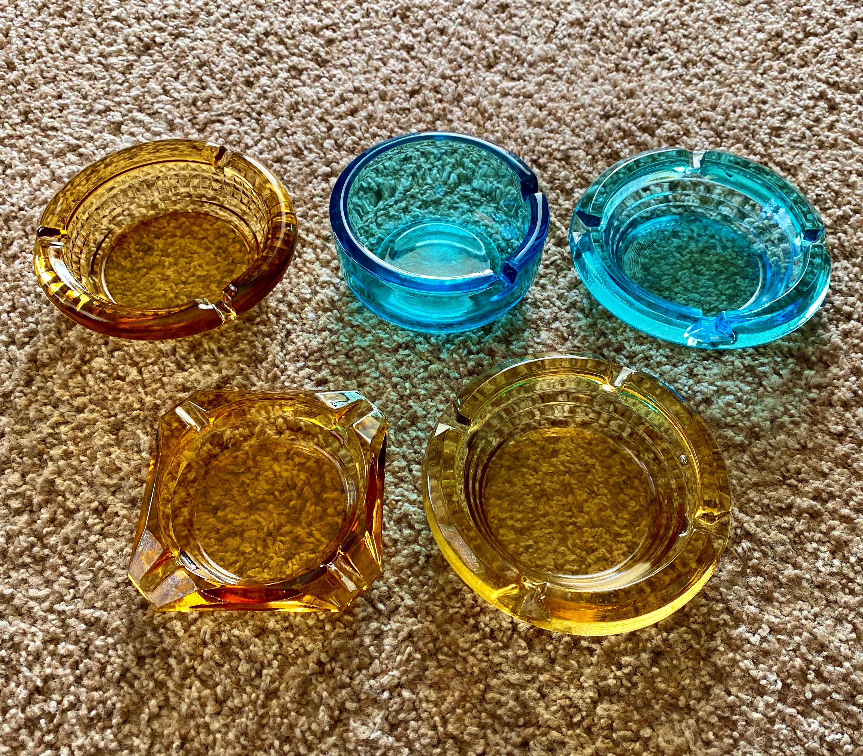 Vintage (1950s/1960s) Midcentury Glass Ashtray Variety