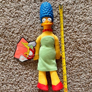 Vintage (1990) Meet The Simpsons Marge 11&quot; Plush Doll from Burger King | 90s Kids Toys | Vintage Toys | Cartoon Toys [Pre-Owned]