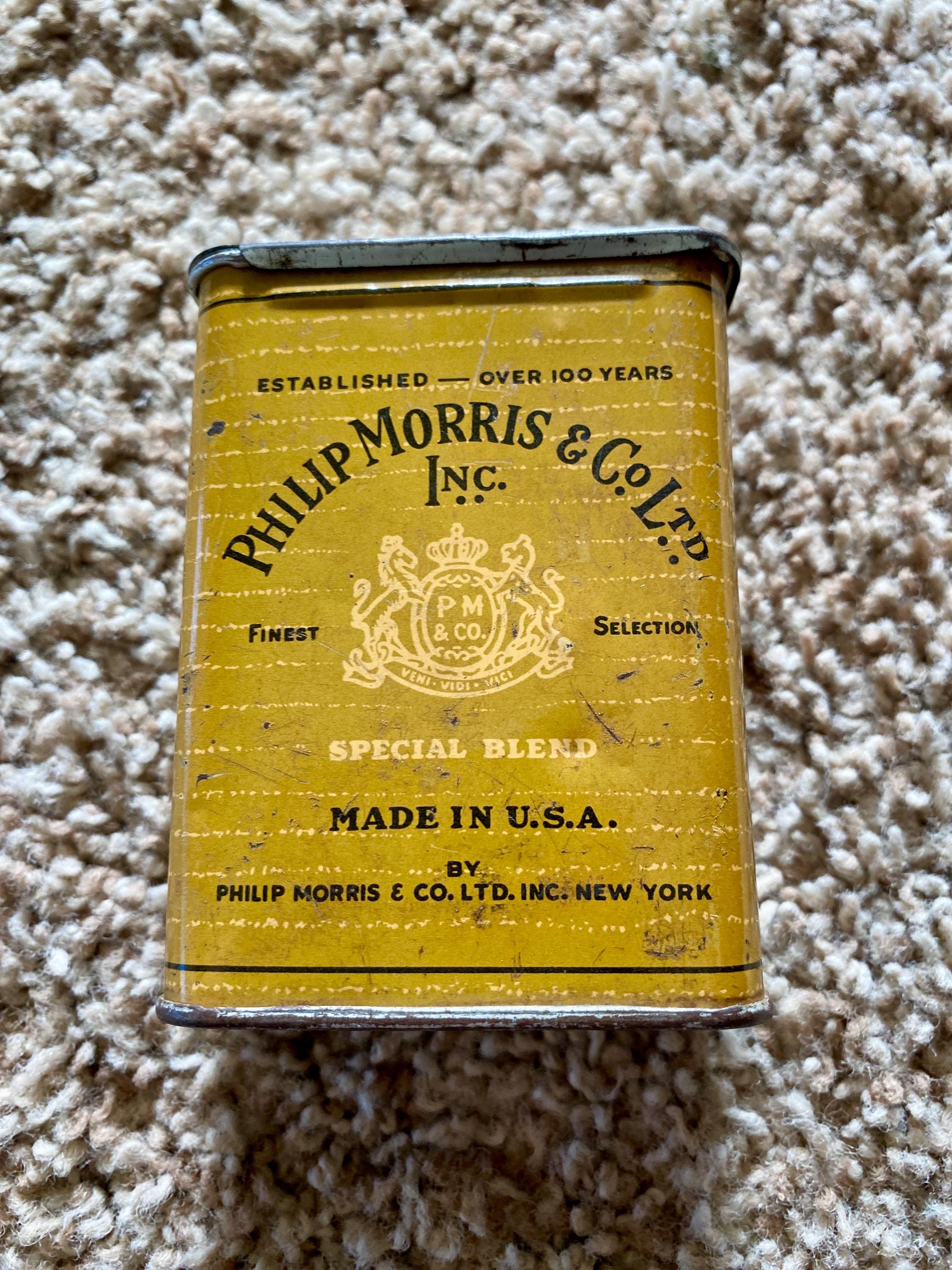 1940年代のヴィンテージ フィリップモリス社製タバコ缶：ミッド