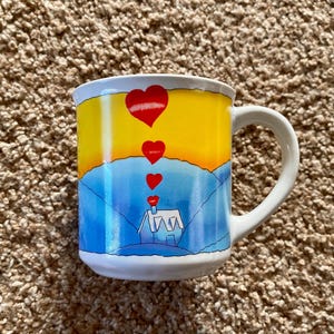 Vintage (1983) Valentine's Day "There's No Place Like Home" Heart Ceramic Coffee Mug by Wallace Berrie & Co. [Pre-Owned]