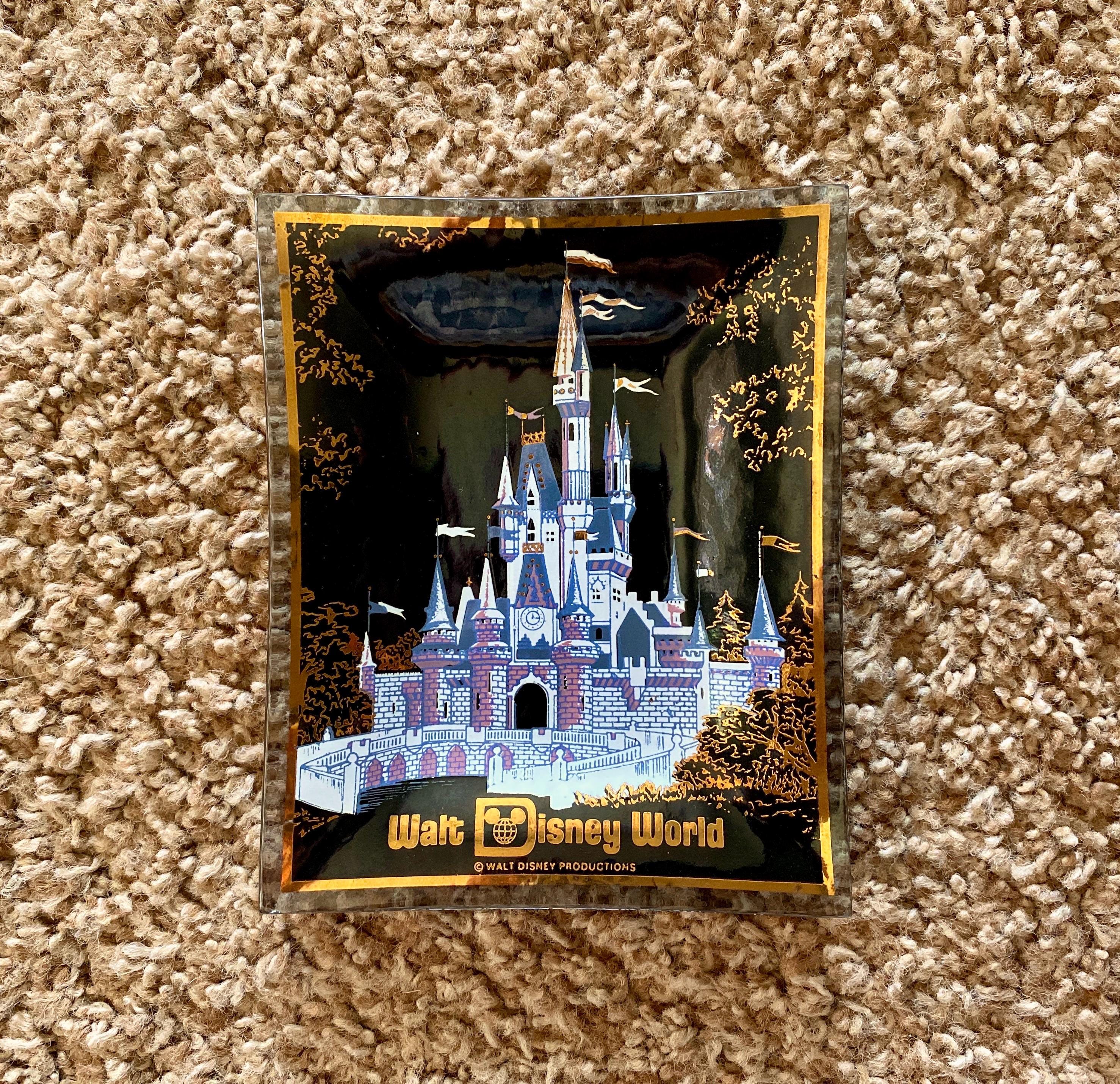 Vintage 1970s Walt Disney World Cinderella Castle Smoke Glass