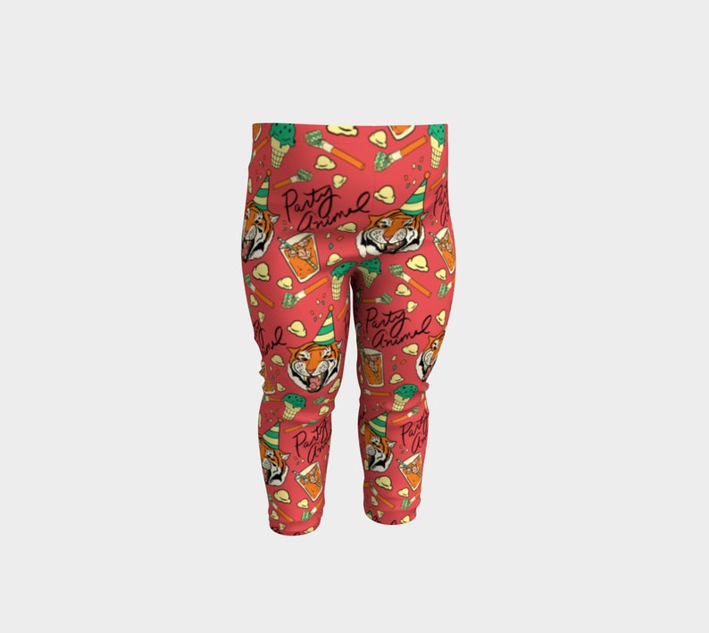 Party Animal Coral Tiger Baby Leggings Party Animal Coral Tiger Baby Leggings