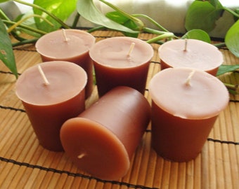 Votive Candles - 6pk full set or Sample 3pk - SWEET & NUTTY fragrances  (you choose the candle style, scent + color)