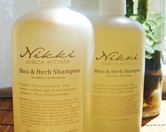 Shea & Herb Shampoo - No Parabens or Sulfates - Over 250 scents -12oz/360ml