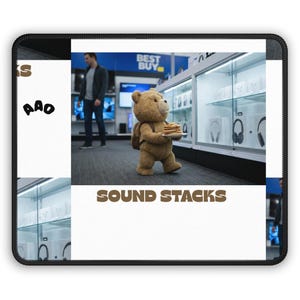 Sound Stacks Gaming Mouse Pad | Teddy Bear Tech Store Design