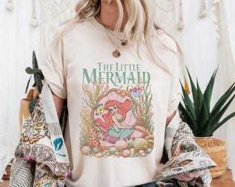 Comfort Colors Little Mermaid Ariel Shirt, Retro Disney Tee