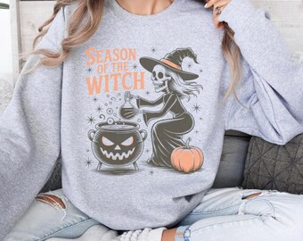 Season of the Witch Halloween Sweatshirt, Spooky Autumn Crewneck, Witchy Vibes Fall Fashion, Halloween Gift