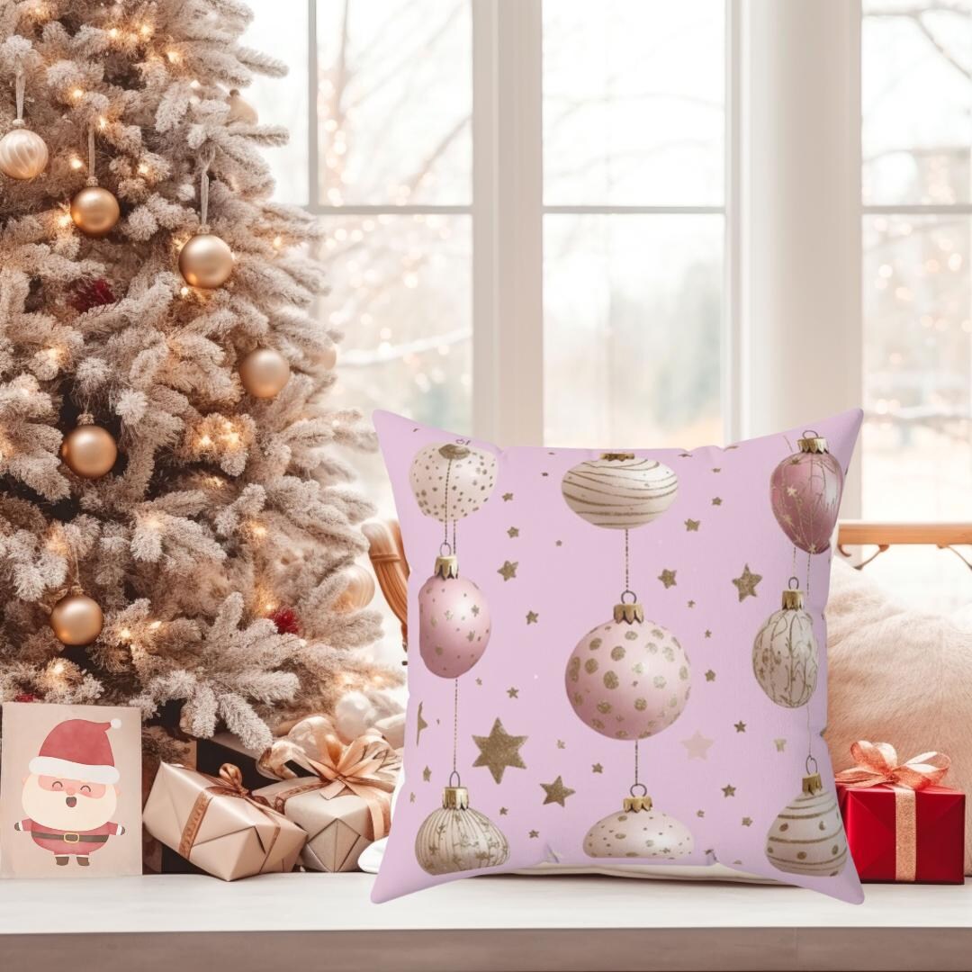 PINK SANTA ROUND ACCENT PILLOW main image 0