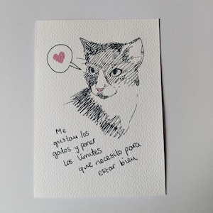 Limites d'impression de cartes postales et chats encre papier aquarelle