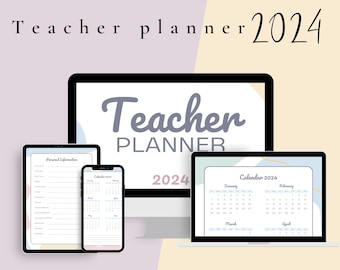 2024-2025 Academic Digital Teacher Planner for Goodnotes, Back to School Lesson Planner Templates
