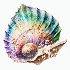 Watercolor Seashell Clipart Collection - 12 High Quality PNG Images for Digital Downloads