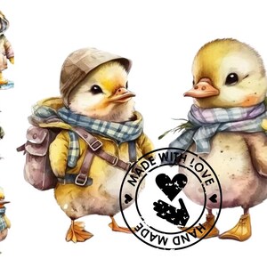Ensemble d&#39;art caneton doux - clipart animaux numériques pour travaux manuels et créations - téléchargement immédiat