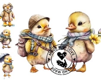 Sweet Duckling Art Set - Digital Animal Clipart for Crafts and Designs - Instant Download