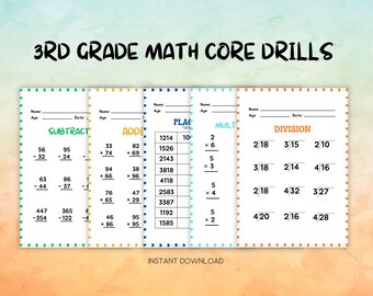 Summer Prep: 3rd Grade to 4th Grade Review Packet - Reading, Math, Writing Worksheets - Printable