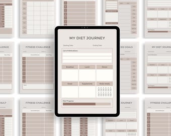 Printable Daily Diet Planner & Meal Tracker Set - Fillable PDF - A4/A5/Letter