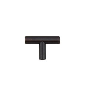 May include: A dark bronze T-shaped cabinet knob with a smooth, slightly textured finish.