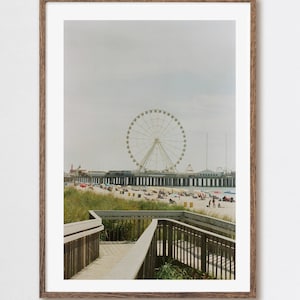 Atlantic City, New Jersey on 35 mm – Shore House wall art – beach house wall art, Jersey shore boardwalk print, vintage art print