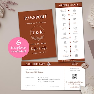 Passport Wedding Invitation, Passport Invitation Template, Travel Theme Wedding, Plane Ticket Invite, Boarding Pass Invitation Save The Date