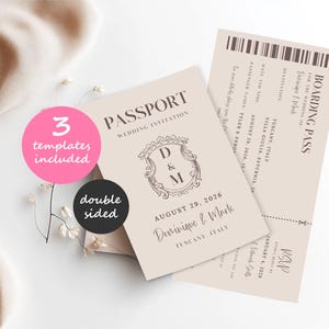 Passport Wedding Invitation, Passport Invitation Template, Travel Theme Wedding Invitation, Plane Ticket Invite, Boarding Pass Invitation