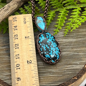 Genuine Turquoise Gemstones Copper Wire Wrapped Necklace, Pendant, Artisan Jewelry, Fast n Free Domestic Shipping, Gift image 5