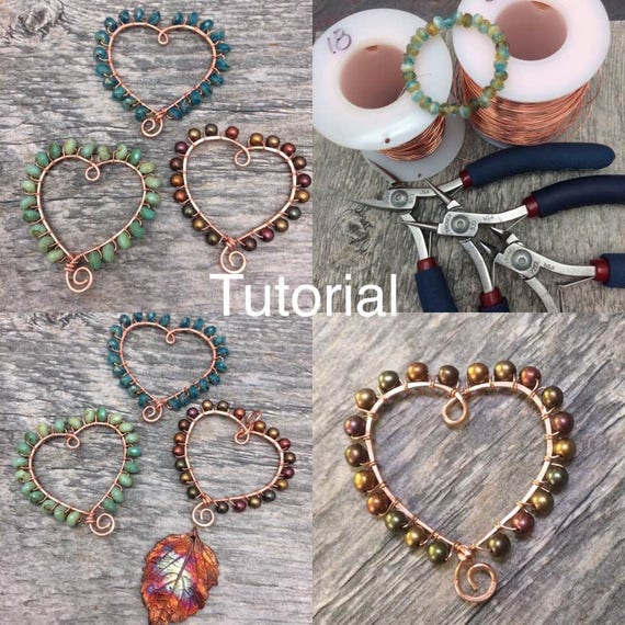 Wire Wrap Heart Pendant Tutorial Digital Instructions Diy Image 0