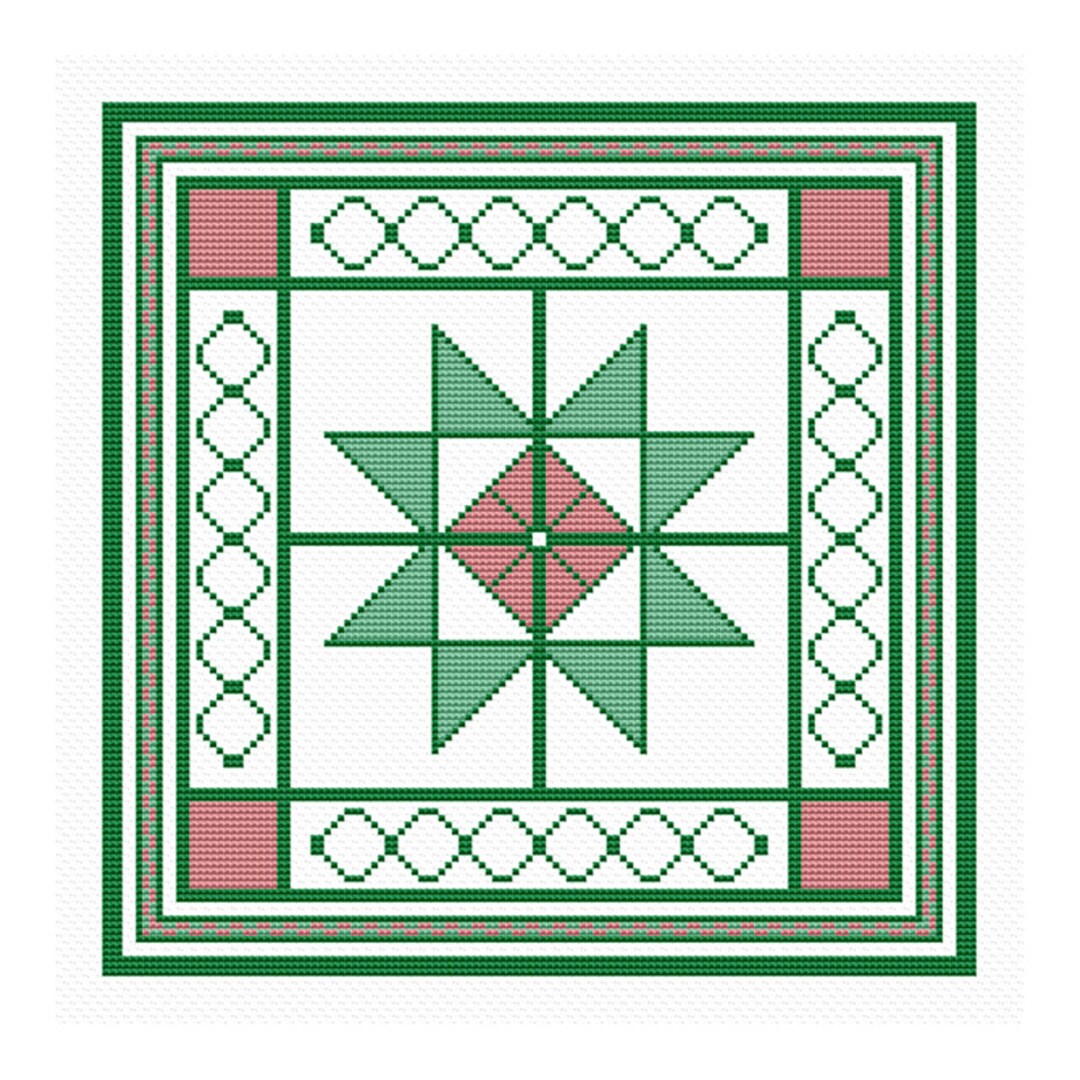 Hand Counted Cross Stitch Embroidery Pattern Quilt Cross Etsy