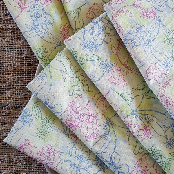 Cotton Napkin Set of 5 Spring Cottage Chic Hostess gift Modern Farmhouse Garden Hostess Gift Table Decor Napkins Spring Green Gift for Her