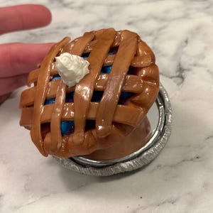 Ręcznie robione kompaktowe lusterko Blueberry Pie