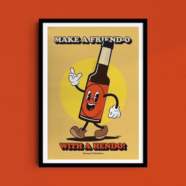 Henderson's Relish Retro Print: Sheffield Mascot Kitchen Art