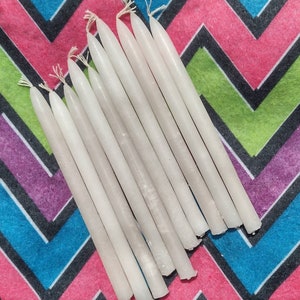 White 5.5 Chime Candles 100% Handmade Mini/Hoodoo/Ritual/Altar/Manifestation/ Holiday Candles, Pack of 10 image 1