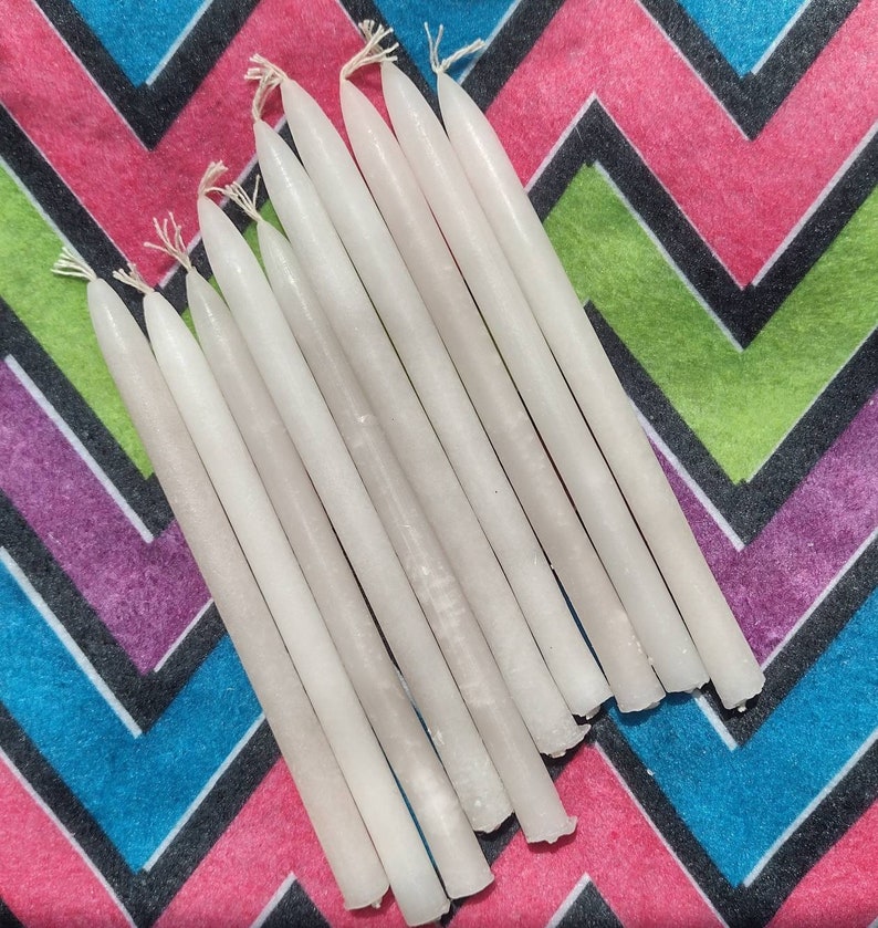 White 5.5 Chime Candles 100% Handmade Mini/Hoodoo/Ritual/Altar/Manifestation/ Holiday Candles, Pack of 10 image 1