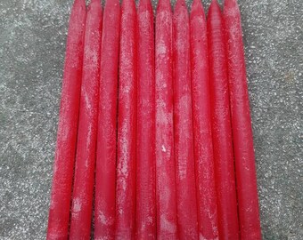 Red 5.5" Chime Candles 100% Handmade Mini/Hoodoo/Ritual/Altar/Manifestation/Holiday Candles, Pack of 10
