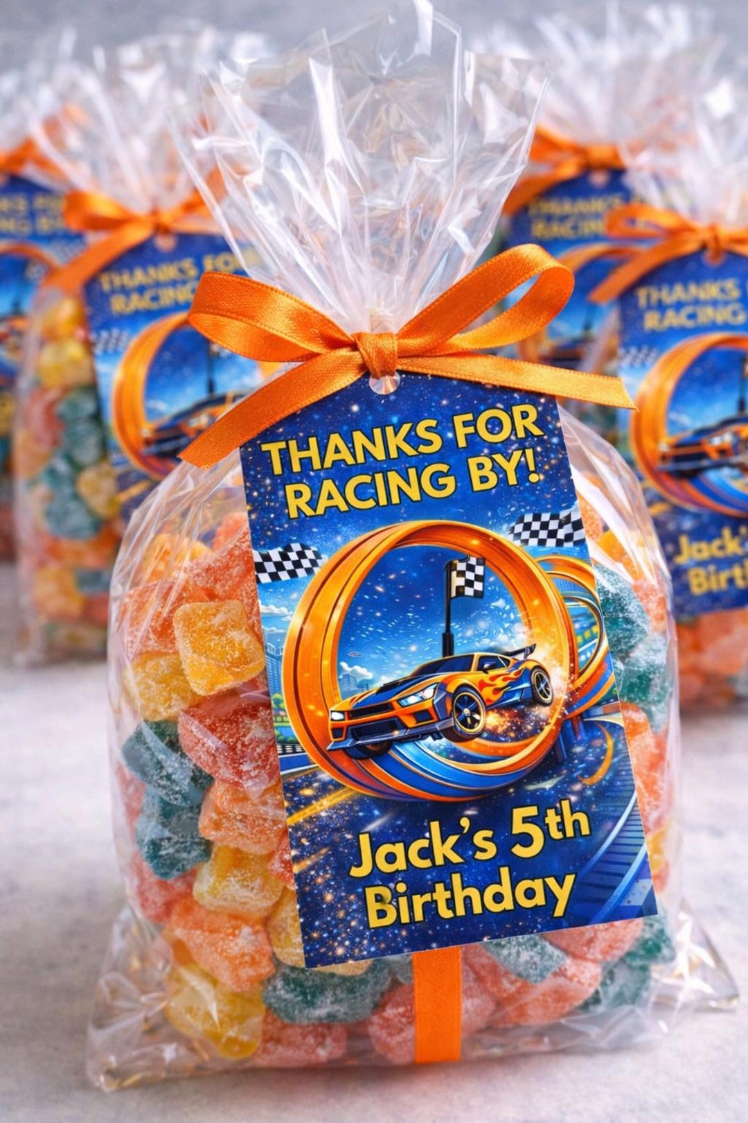Race Car Favor Tag, Racing Party Thank You Tag, Race Car Birthday Favor ...